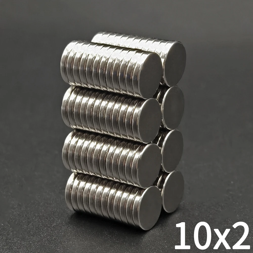 10-1000Pcs 10x2 Neodymium Magnet 10mm x 2mm NdFeB Round Super Powerful Strong Permanent Magnetic imanes Disc for fridge 10x2mm