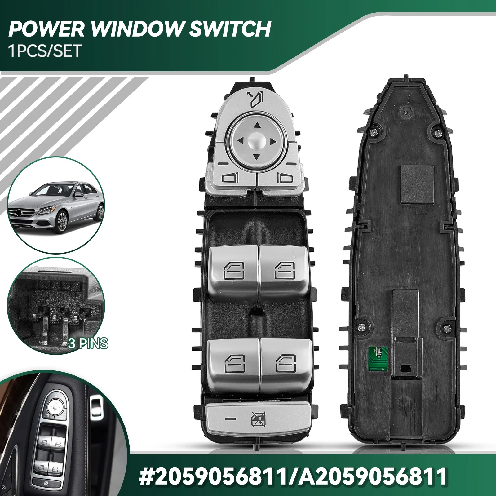 A2229056800 A2059056811 2229056800 2059056811 Power Window switch for Mercedes-benz W205 W253 W213 W222 C E Class 4 Door Saloon