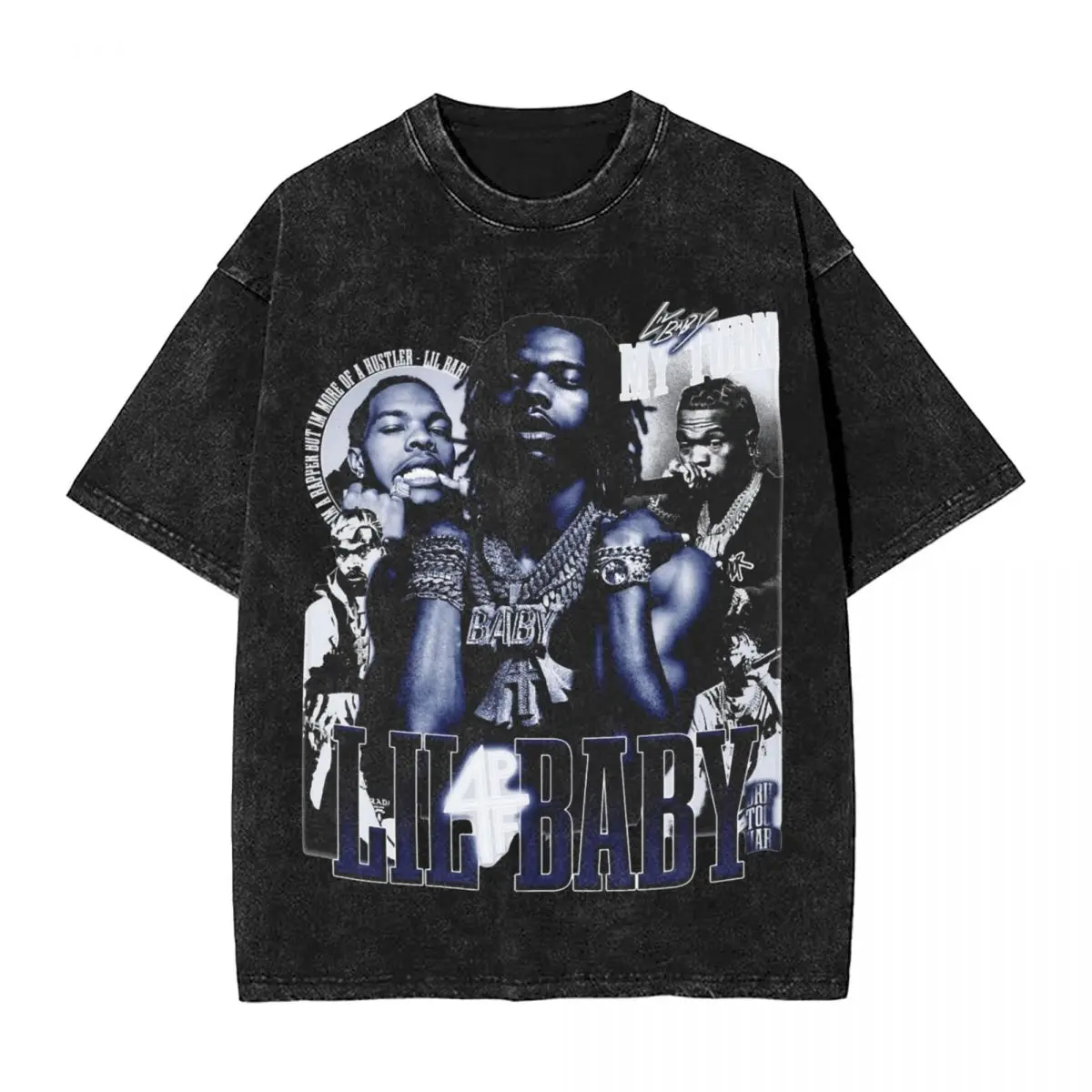 

Lil Baby Iced Young Thug Washed T-Shirt Mens Y2K Retro Cotton T Shirts Summer Comfortable Harajuku Tees Simple Oversized Tops