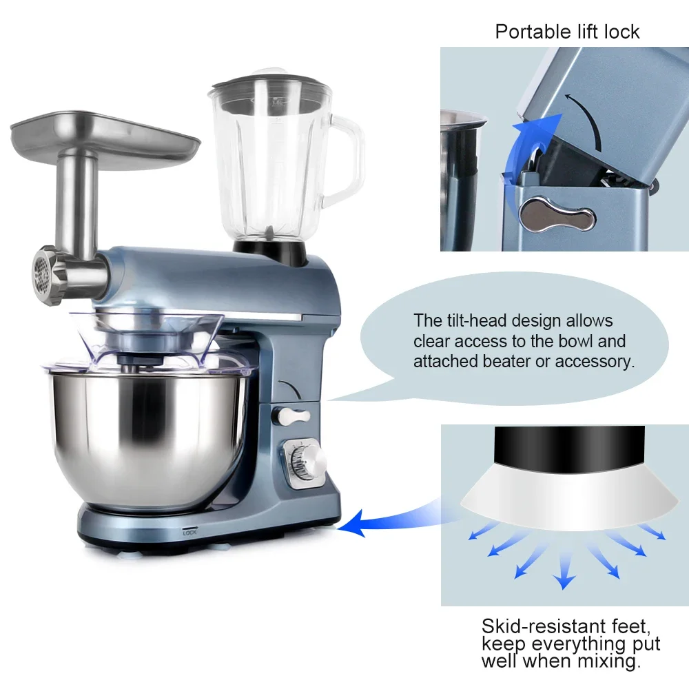 4L 5L 6L 7L 10L Stand Mixer Multifunctional Food Processors Home Kitchen Electric Stand Food Mixer