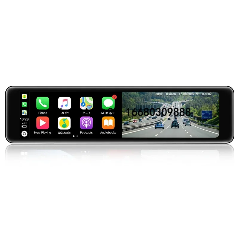 

11.26 inch Wireless Wired Carplay Android Auto 4k 2k 1080p Rearview Mirror Car 4G GPS Navigation Video Recorder Black Box