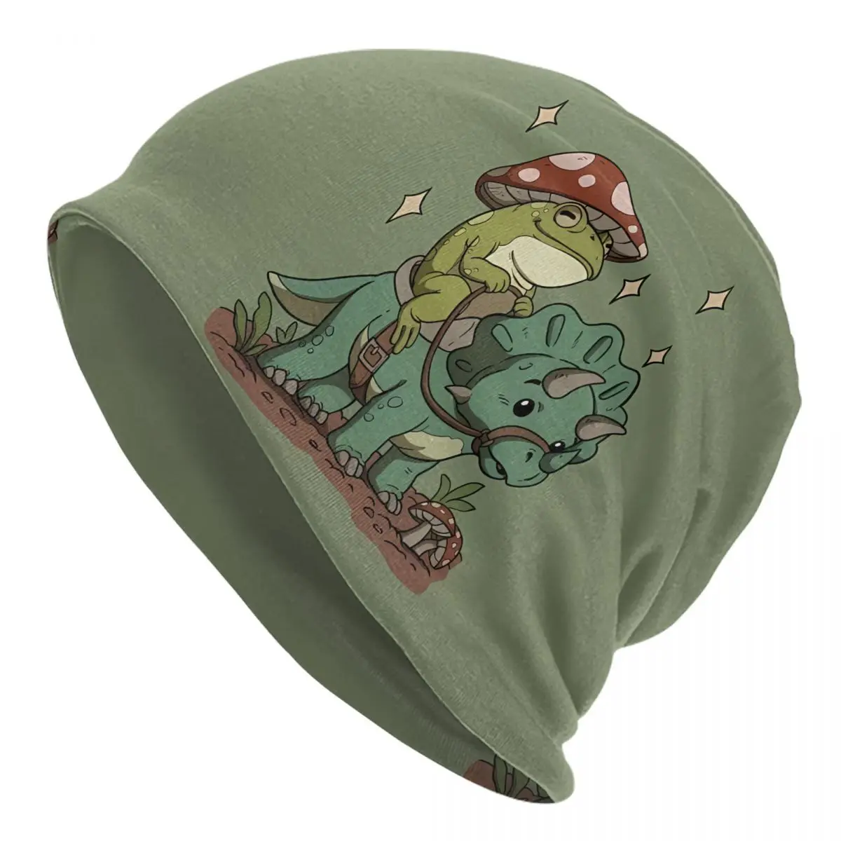 Cottagecore Frog Dinosaurs Thin Skullies Beanies Fashion Caps For Men Ski Caps Bonnet Hats