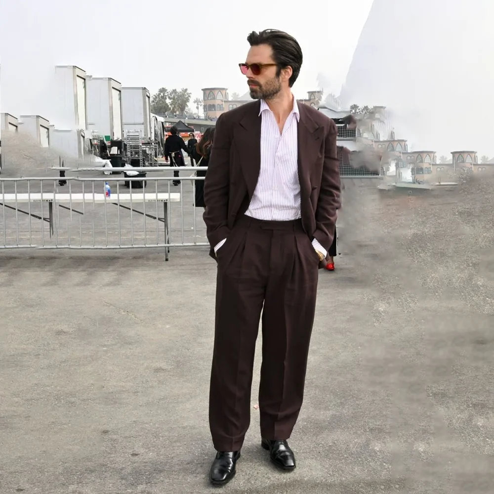 

Повседневные мужские деловые костюмы из 2 предметов, куртка, брюки, модный пиджак для выпускного вечера, комплект лучших мужских костюмов Hommes