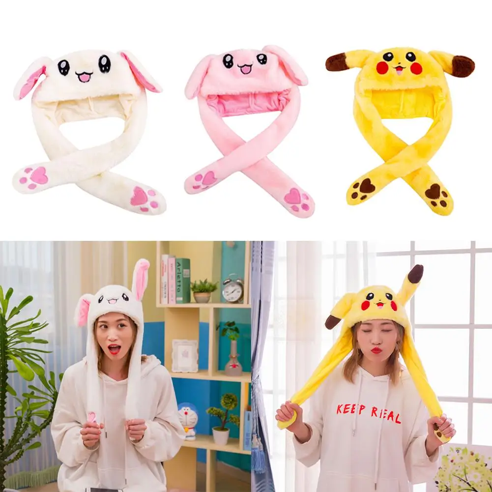 Brilhante Movendo Coelho Orelhas Chapéu De Pelúcia, Chapéu de Inverno, Orelhas Tocantes Brinquedo Kawaii Cartoon, Chapéu Engraçado, Luz Top Presente para Adultos e Crianças