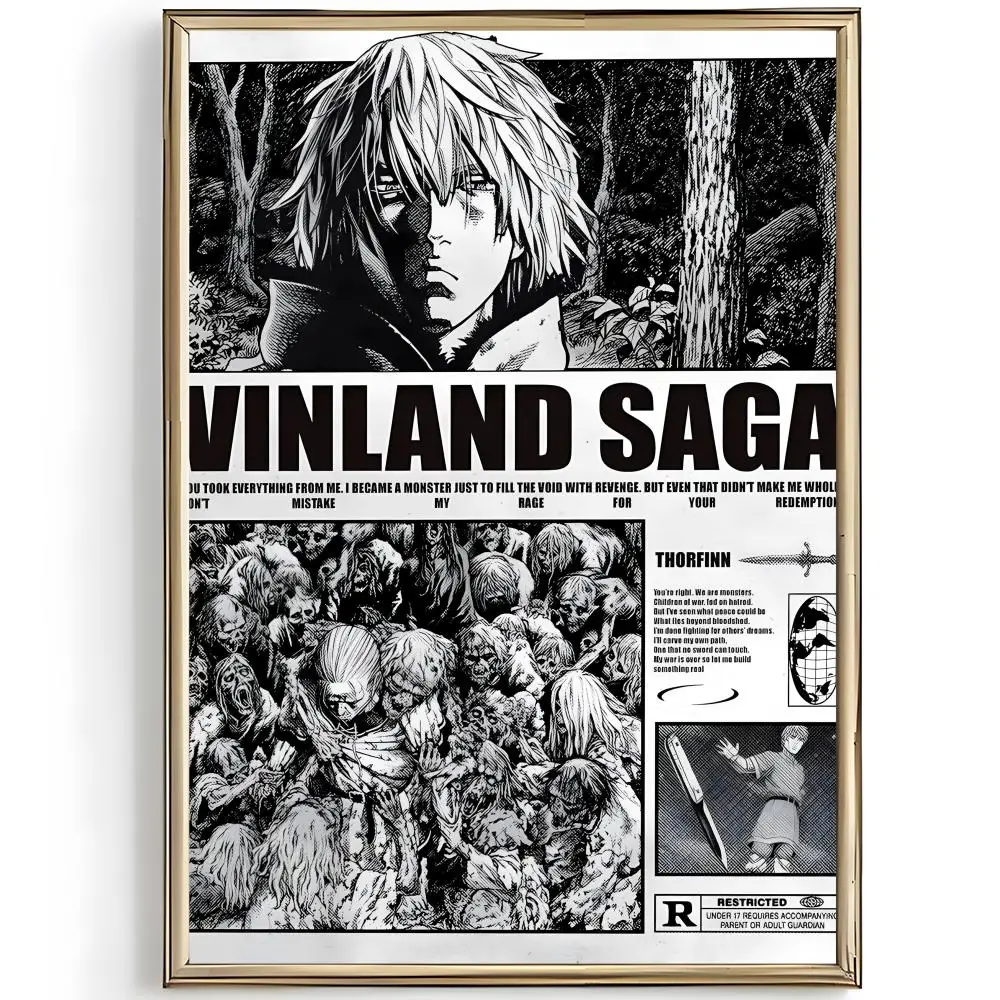 historical anime V-Vinland Saga Poster Unique Home Decoration Ideas & Stylish Interior Art