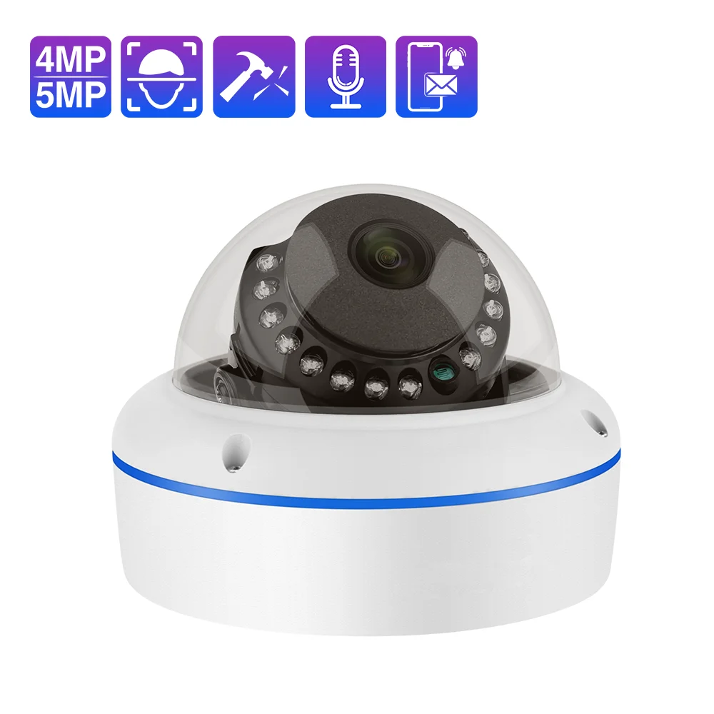 

Techage 5MP Security POE Camera 4MP Dome Indoor IP Camera Face Detect Audio Network CCTV Surveillance Vandalproof Camera