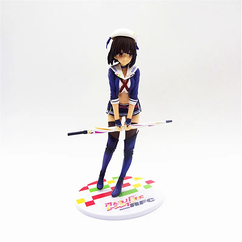 อะนิเมะ Saekano วิธีเพิ่มแฟนที่น่าเบื่อ Racing Girl Megumi Kato ใช้ร่ม Action Figure สาวเซ็กซี่ตุ๊กตา