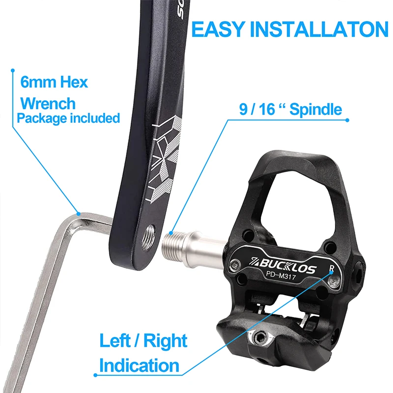 BUCKLOS Rennradpedal für LOOK DELTA System Rennrad Selbstsicherndes Pedal Ultraleichte Fahrrad-Klickpedale für DELTA – Detail 10