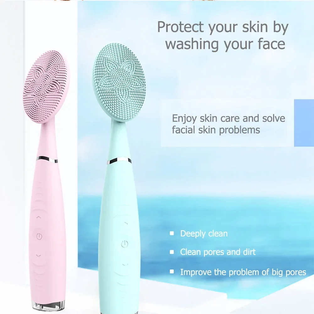 Elektrische Sonic Gezichtsreinigingsborstels Siliconen Gezicht Massager Lift Cleanshing Tool Mee-eter Remover Borstel voor Dropshipping