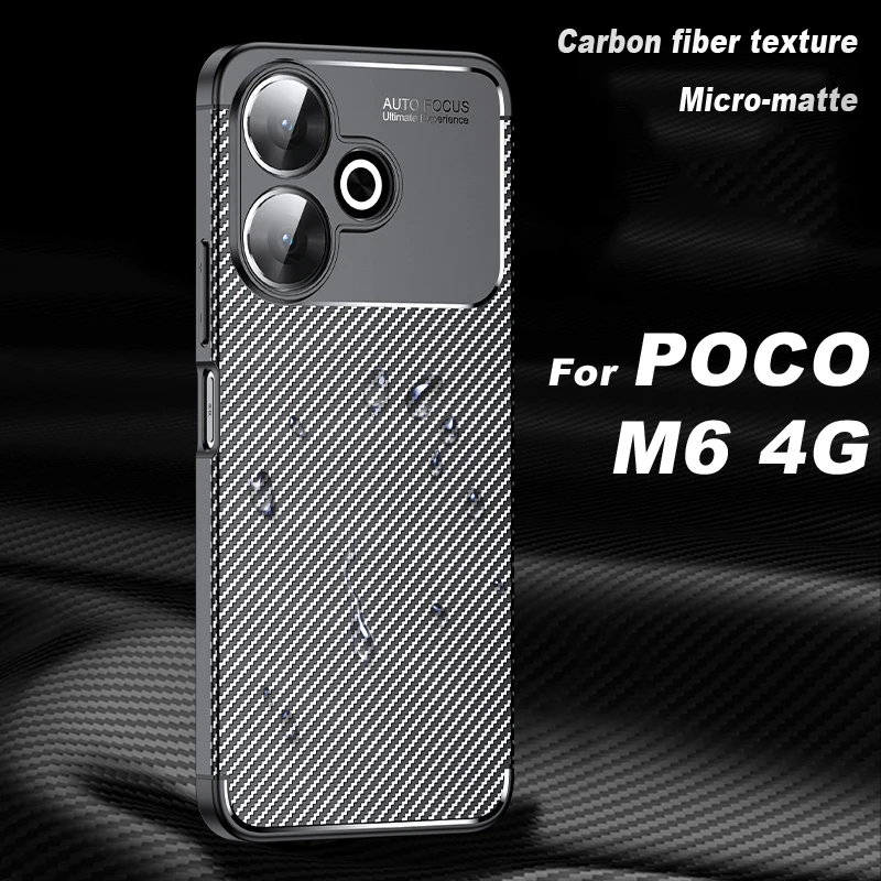 For Xiaomi POCO M6 Case POCO M6 Cover Rubber Silicone Luxuy TPU Protective Phone Capa POCO M6 4G Case Shockproof Cover