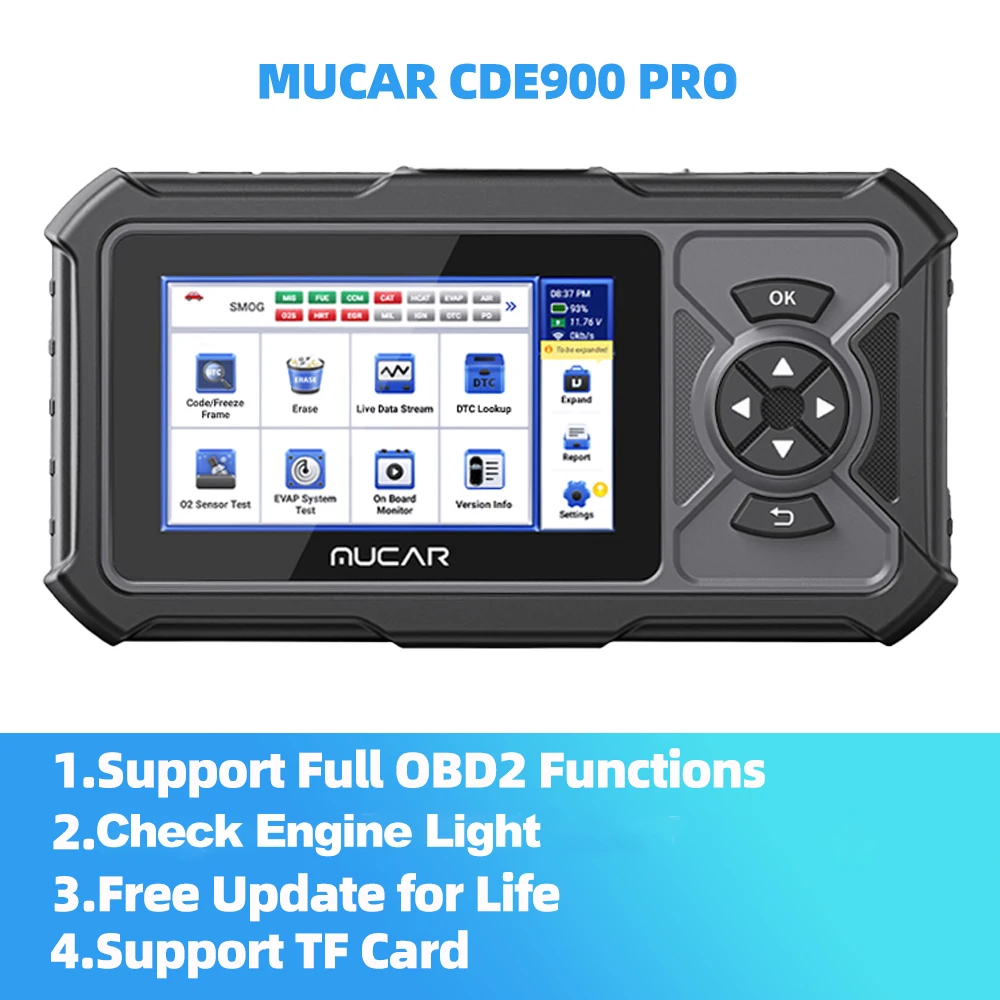 MUCAR CDE900 PRO OBD2 Scanner Diagnostische Scan Tool Alle Systeem OBDII Auto Code Reader voor Voertuig 32G Gratis Update Diagnostische Hulpmiddelen