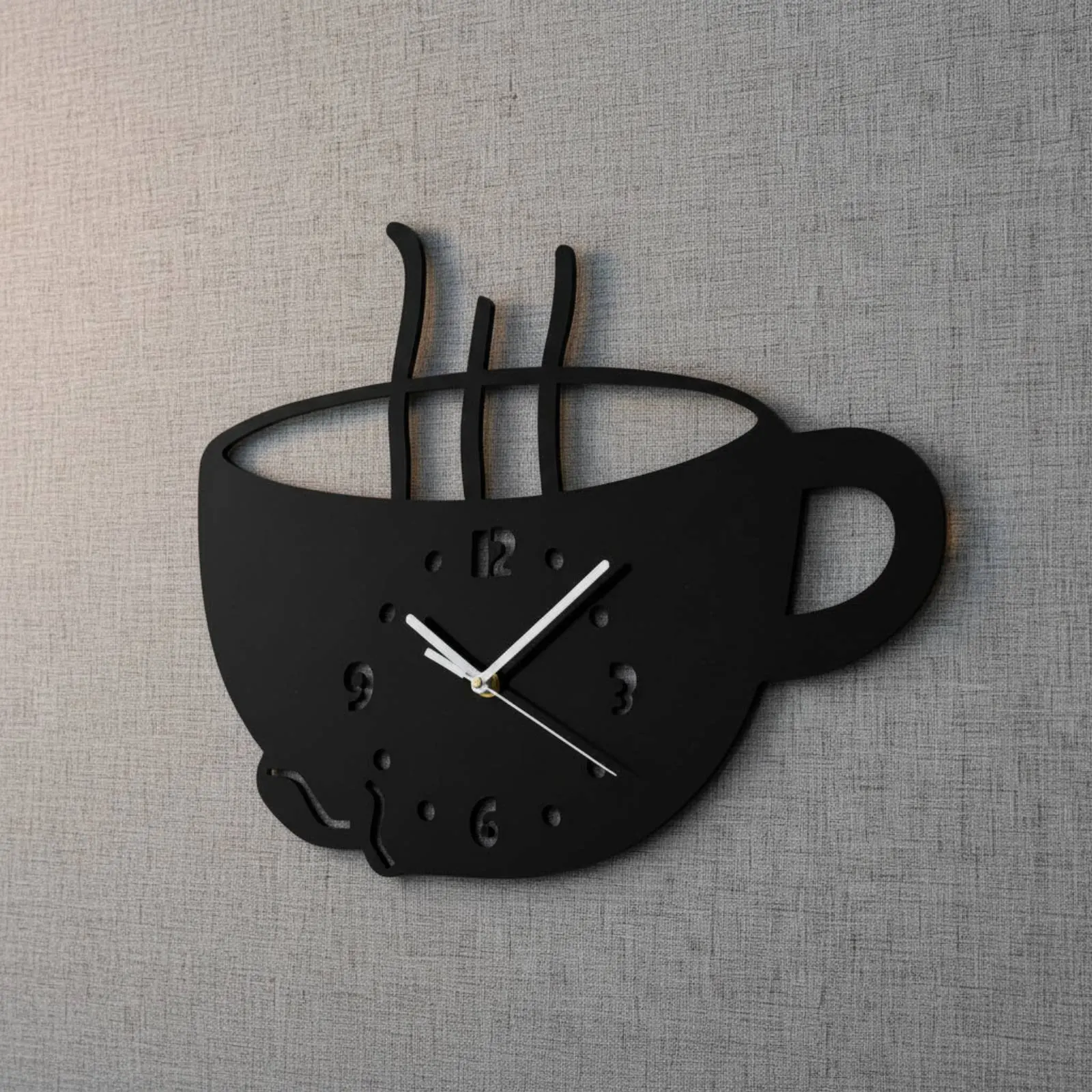 

Настенные часы в форме кофейной кружки, креативный дизайн, украшение для дома, бесшумный механизм, легко читаемые, точное отображение времени.
