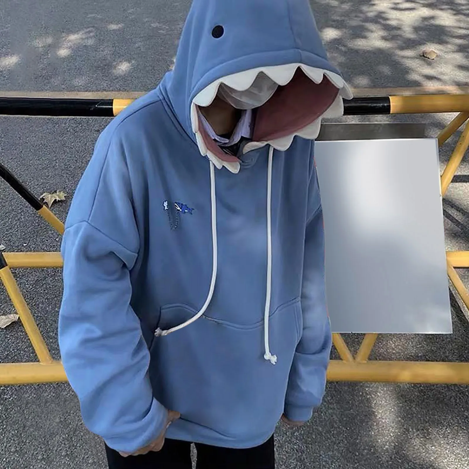 

Sweatshirts For Women 2024 Shark Hoodie Long Sleeve Blue Kawaii Shark Shape Hooded Pullover Graphic Sweatshirts Women