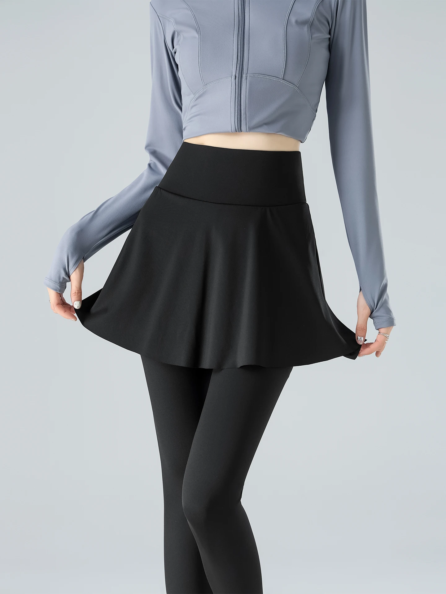 Hoge taille fitn broek dames sportrok hoge taille anti-licht hardloopkleding badminton orm qui droge yoga rokbroek