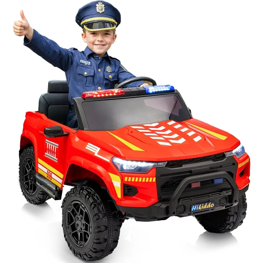 Carro de polícia elétrico para 2 lugares 24V 10AH Ride on Toy para grande com controle remoto 4x200W motores 5mph velocidade máxima - vermelho
