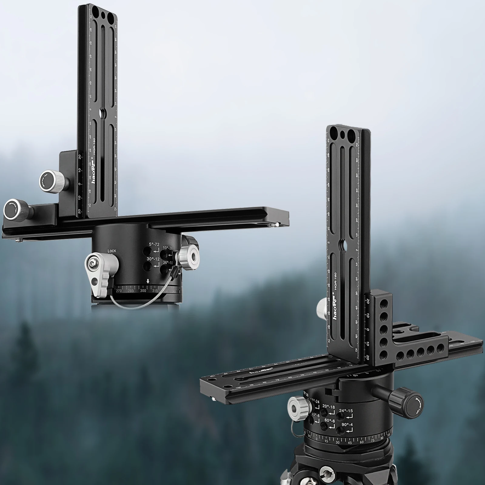 Haoge morsetto ad angolo retto 90 gradi doppio sgancio rapido L morsetto con filettatura 1/4 per Arca RRS Benro Rail Plate Nodal Slide