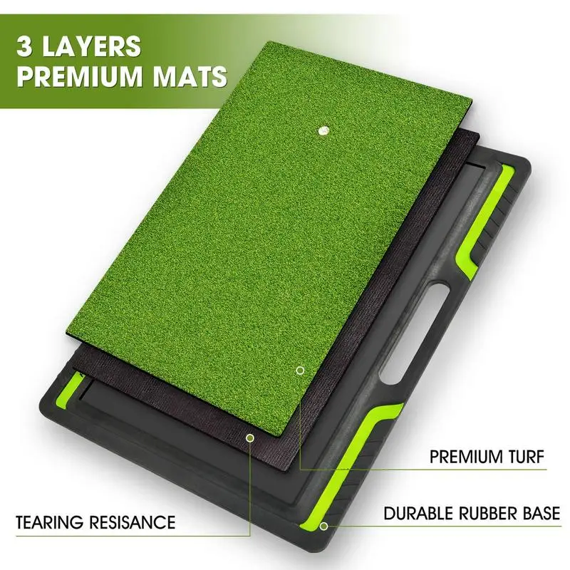 Golf Practice Mat Artificial Turf Golf Pad Golf Hitting Mat With Non-Slip Bottom Pad Heavy Duty Golf Training Aid Equipment For