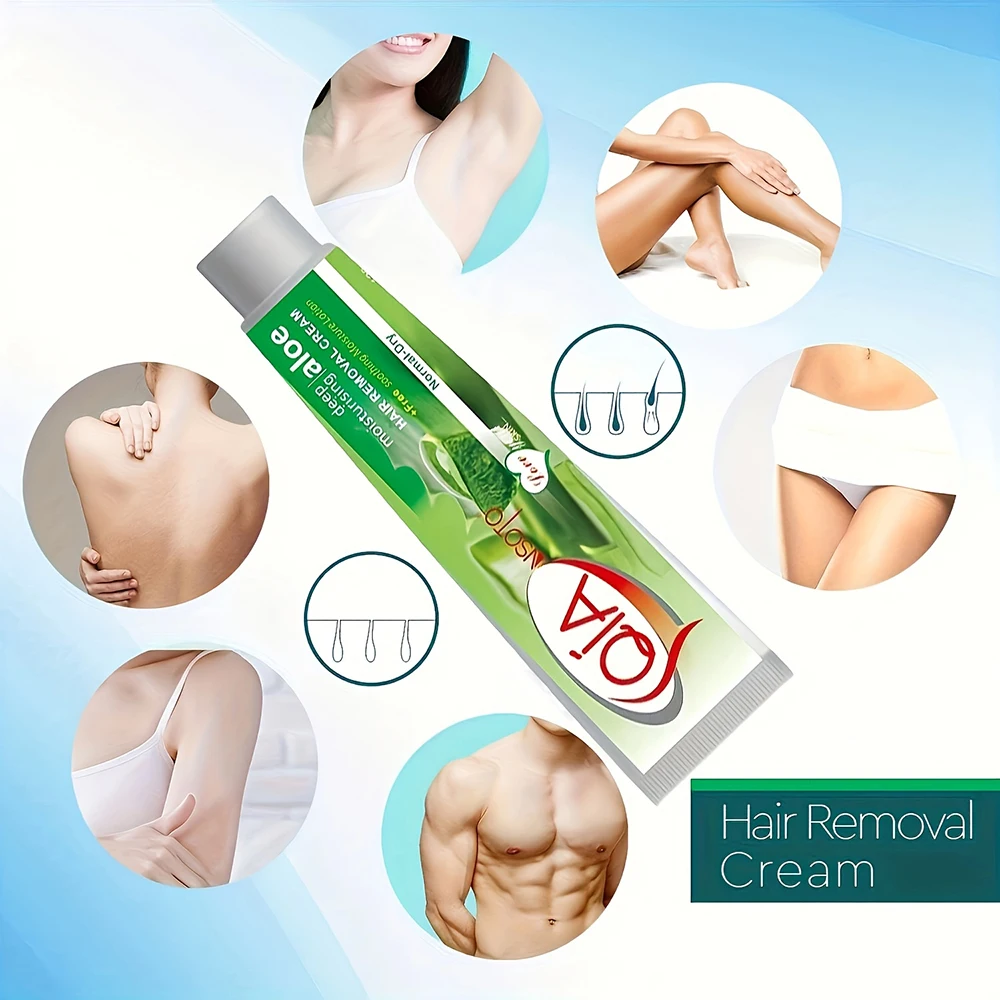 Hair Removal Cream with Aloe Vera rose Chamomile120g Gentle Effective for Sensitive Painless Quick Hair Removal for Alcohol Free