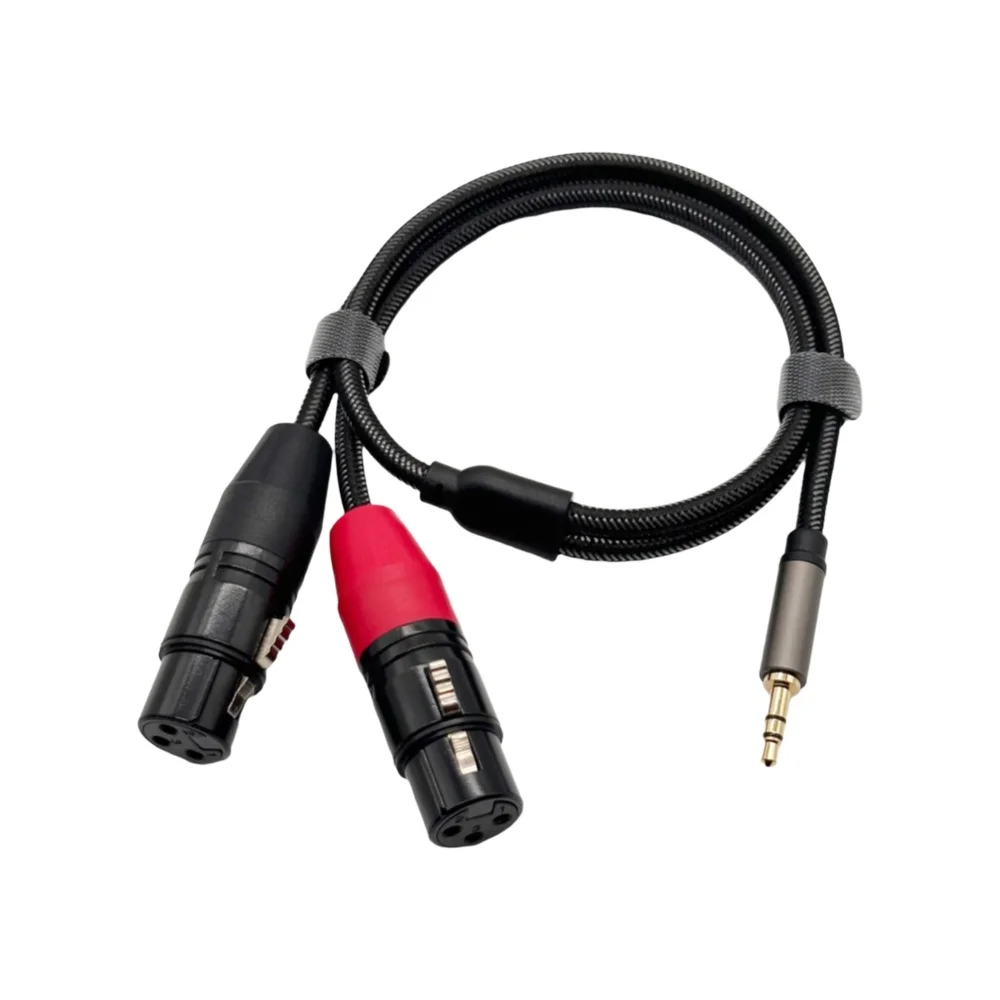 Kabel audio 3,5 mm – XLR, TRS stereo, wtyk męski – gniazdo żeńskie, podwójny rozdzielacz XLR do mikserów, głośników i wzmacniaczy. — zdjęcie produktu 7