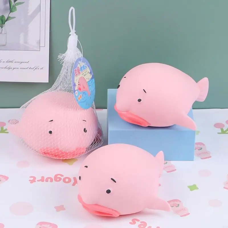 16FE Squeeze Toy Decompression Soft Vent Toy Stretchy Novelty Fish Toy for Autisms Stress Relief Toy Student Decompress Toy