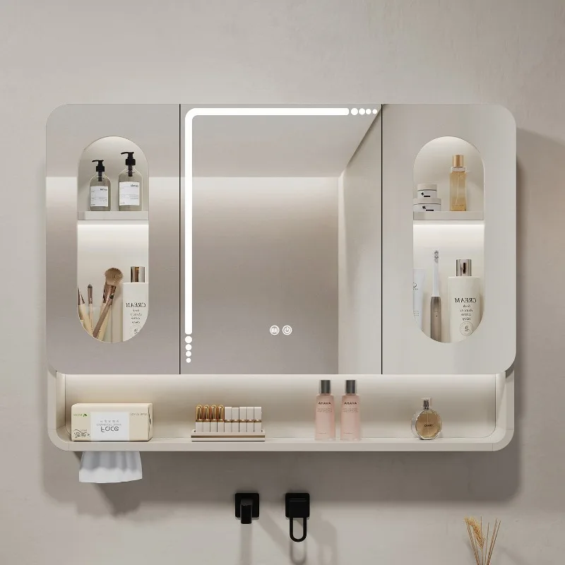 LED Backlit Bathroom Mirror Touch Sensor Anti Fog Dimmable Wall Mounted Heated Frameless Vanity Mirror Bathroom Mirror Cabinet view 5