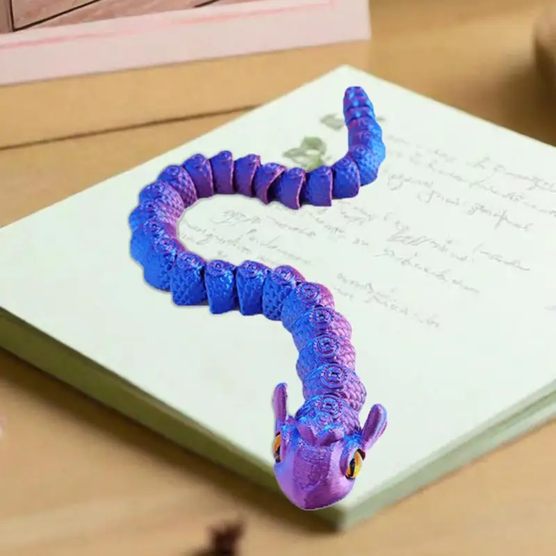ثلاثية الأبعاد مطبوعة ثعبان لعبة الحسية ألعاب متململة للأطفال المنقولة المشتركة نموذج الحلي 2025 ثعبان سنة سطح المكتب الديكور الشكل ل