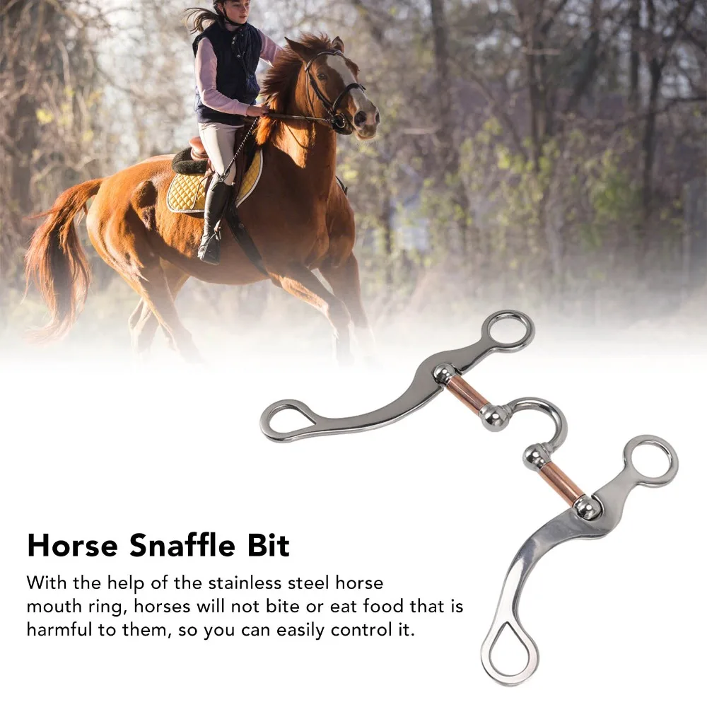Stainless Steel Horse Snaffle Bit Wear Resistant Corrosion Resistant Horse Mouth Bit Rose Gold Plated Horse Gag Bit Racetracks