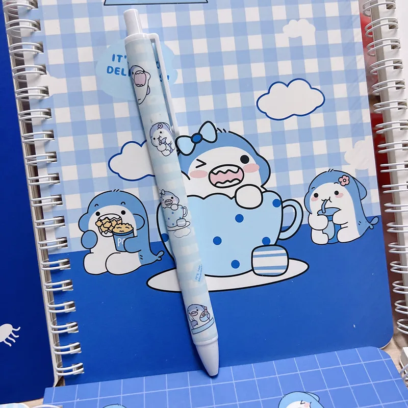 Blue Shark Pena Gel Bayi Pena Rollerball Perlengkapan Kantor Sekolah Alat Tulis 0.5Mm Tinta Hitam