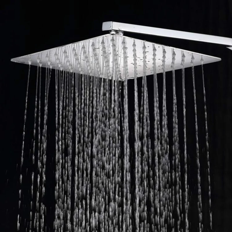 1Pc 4/6/8/10 Inch Stainless Steel Square Round Waterfall Shower Heads For Bathroom Overhead Wall Ceiling Mounted Rainfall Head