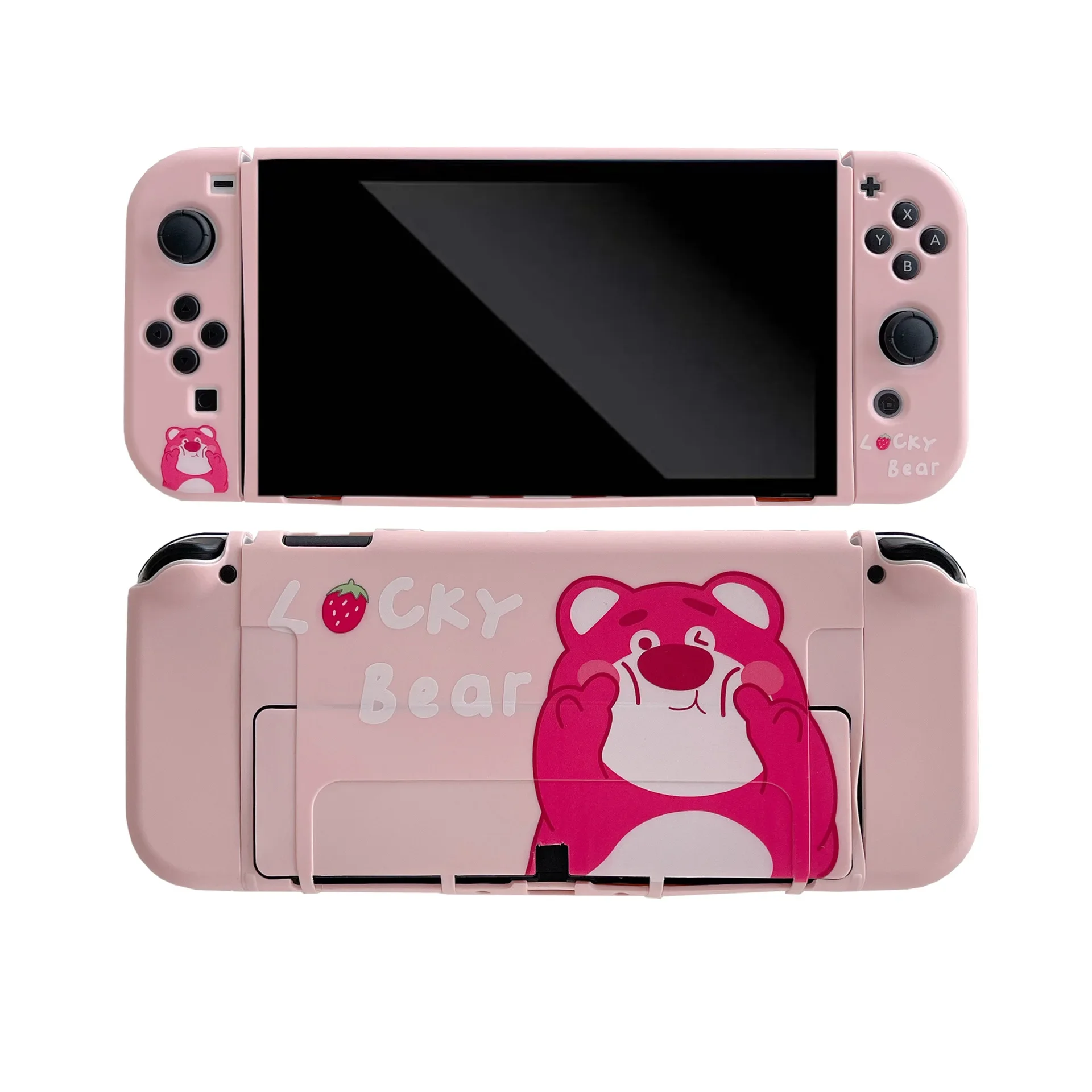 

Disney Toy Story Lotso Soft Silicone Split Protective Cases For Switch Oled NS Game Console Controller Anti-fall Accessories