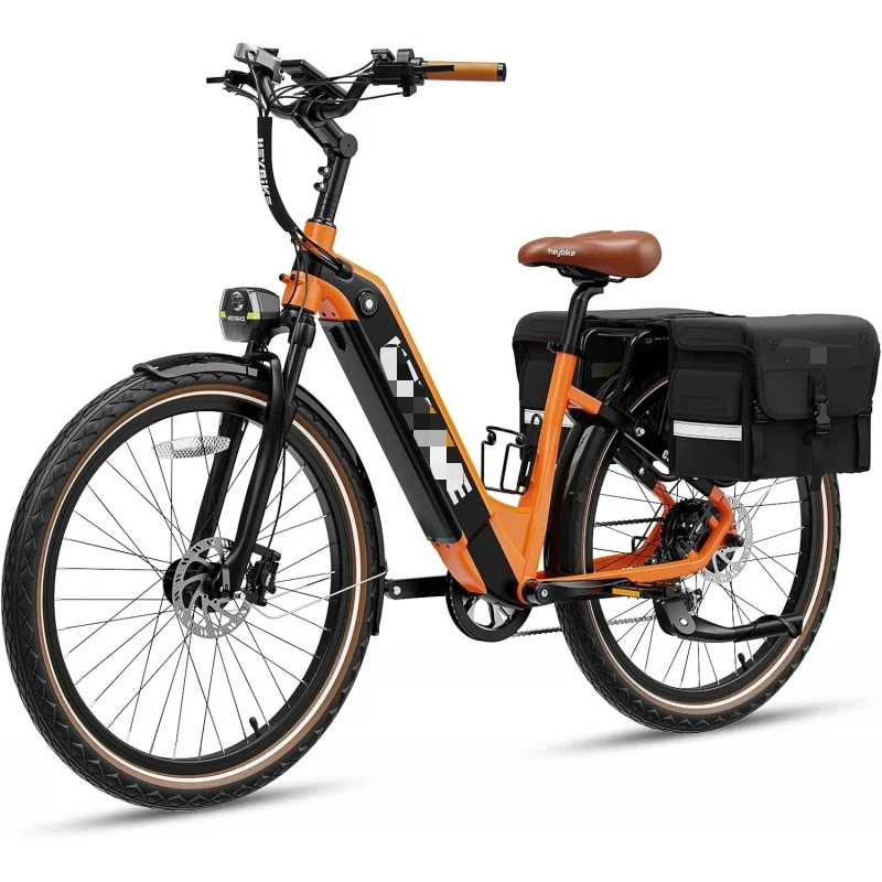 QHeybike Cityrun Bike, 1000W Motor Peak City Cruiser Ebike, 48V 15Ah(720Wh) Battery, 60 Miles, Step-Thru Electric Bicycl