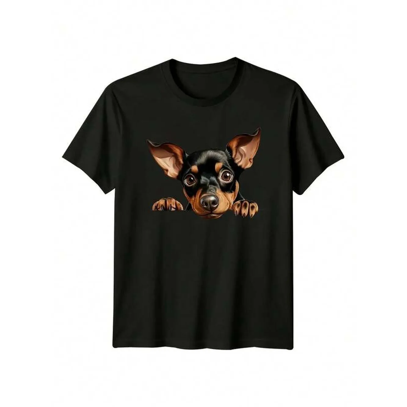 Men Women Miniature Pinscher Dog Mini Pin Breed Loose Fit Crew Neck Unisex S-XXL Black White Brown Festival Campus Pet Lovers Gift Year-Round Comfort