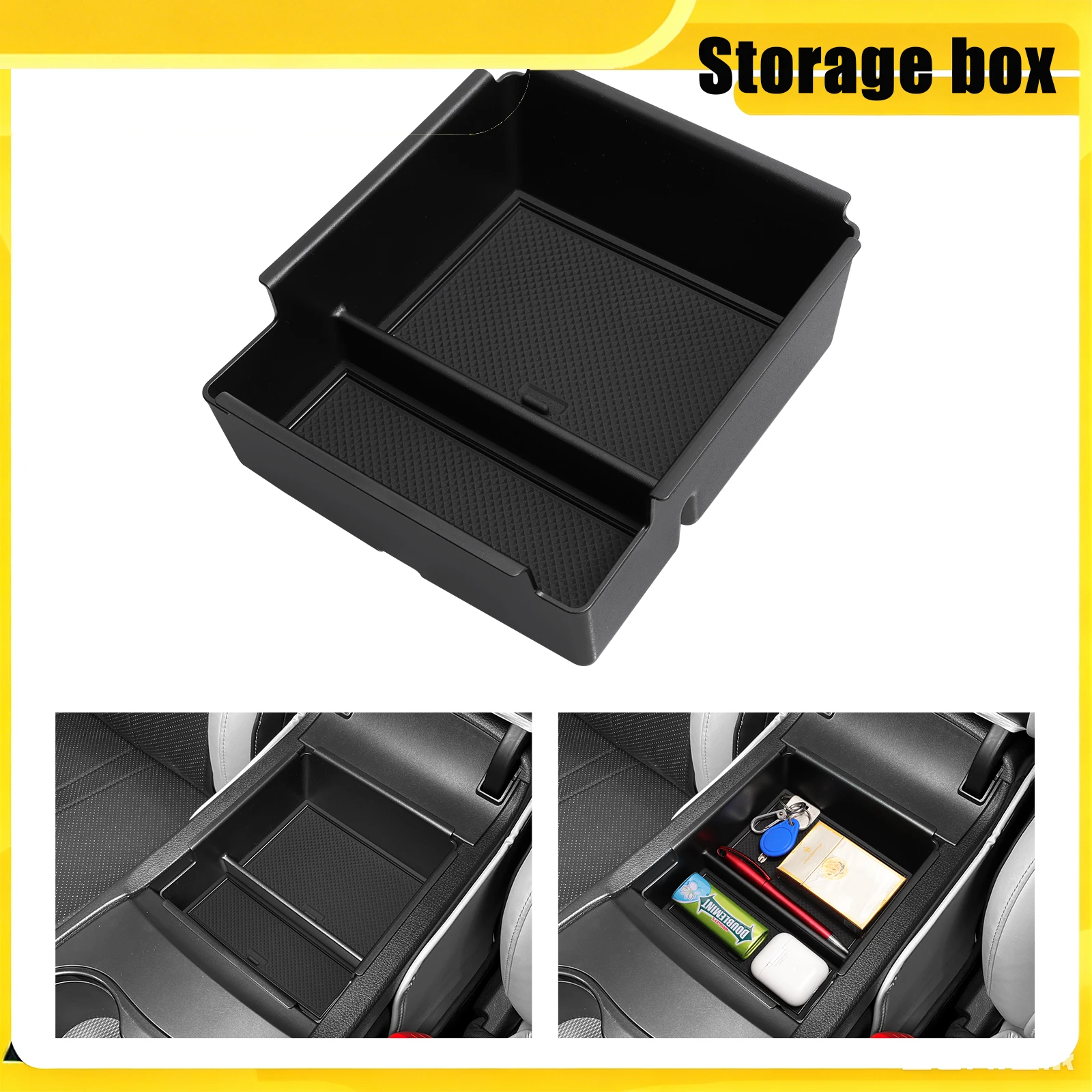 Center Console Armrest Box Car Storage Box Accessories Organizer Tidying Tray ABS Black For BYD Seal 05 DM i 2025
