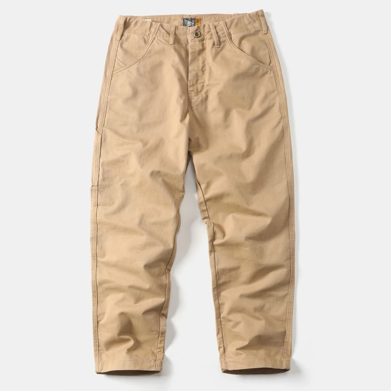 

straight leg loose deck pants men's wear resistant logging overalls canvas vintage outdoor casual pants