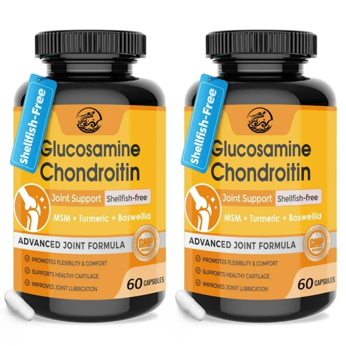 

Glucosamine chondroitin sulfate with turmeric joint support supplement,glucose and frankincense,used for joint health,60capsules