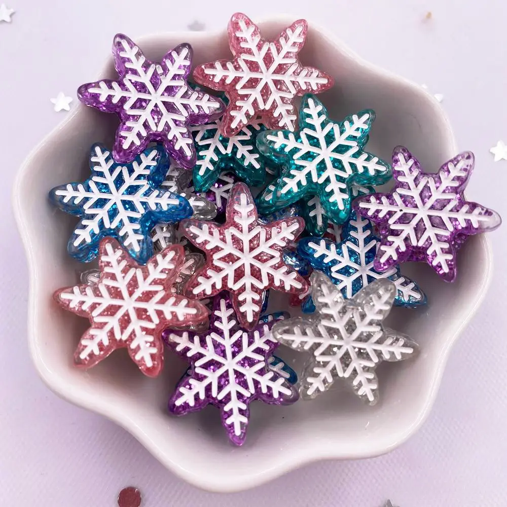 Colorful Resin 3D Candy Color Snowfloer Flatback Cabochon  Figurine Scrapbook  10pcs Craft DIY Christmas home decor Accessory