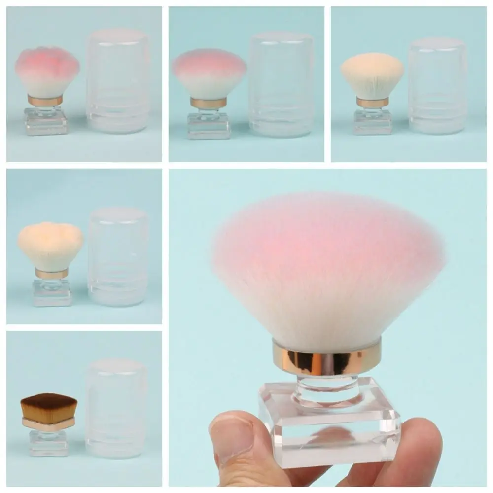 Moda rosa forma pó blush escova ferramentas cosméticas à prova de poeira escova de limpeza de unhas arte do prego manicure escova de maquiagem senhora meninas