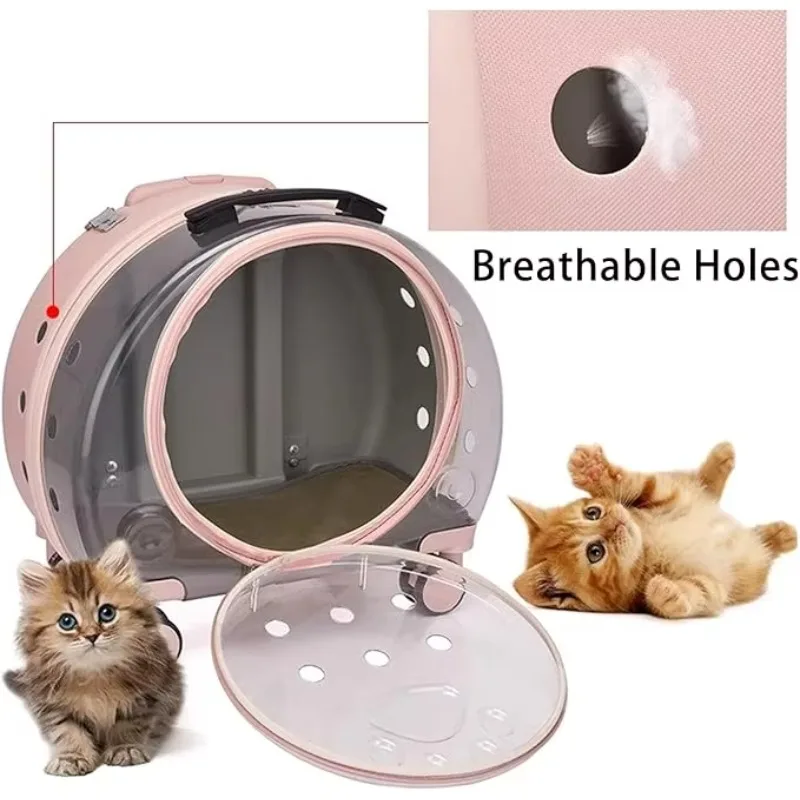 2026 Cat Carriers Small Pet Luggage Case Portable Shoulder Box Transparent Simple Space Dog Suitcase