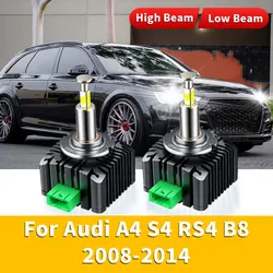 2Pcs For Audi A4 S4 RS4 B8 2008 2009-2014 D3S Xenon LED Car Headlights Bulbs 32000LM Turbo Lamp Canbus 6000K White High Low Beam