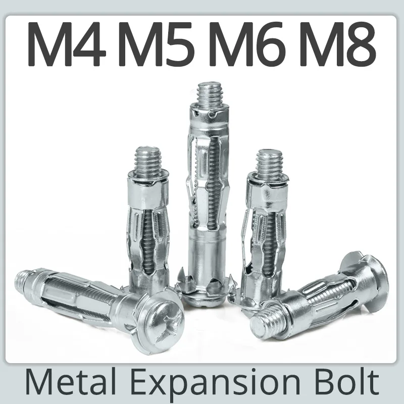 Metal Expansive Hollow Wall Anchors Gypsum Board Wall Screw Fixing Bolt Aircraft Tube Pipe Expansion Plugs M4 M5 M6 M8