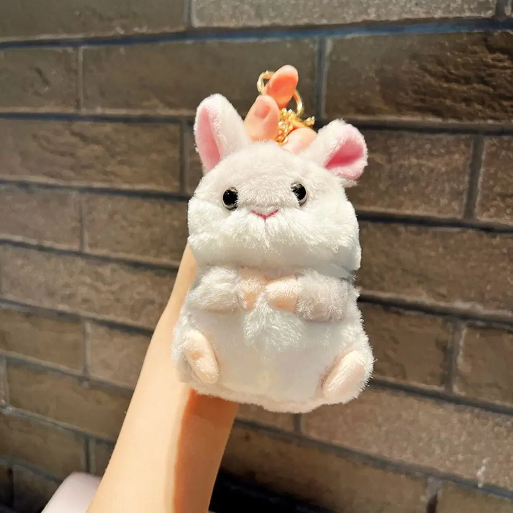 Accompany Toys Schoolbag Accessories Rabbit Plush Keychain Hamster Rabbit Plush Keyring Bunny Plush Keyring Animal Stuffed Toys