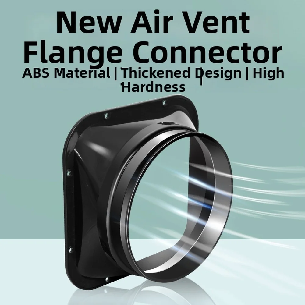 Home Ventilation Supply ABS Square To Round Flange Joint Adapter For Range Hood Fan Kitchen Ductwork Pipe Connection Repair Part