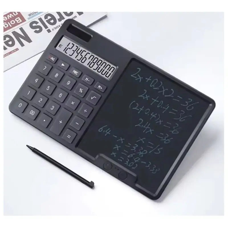 A42Z-12-Bit Solar Calculator Business Office Finance Accounting Dedicated Student Calculator With Writing Board