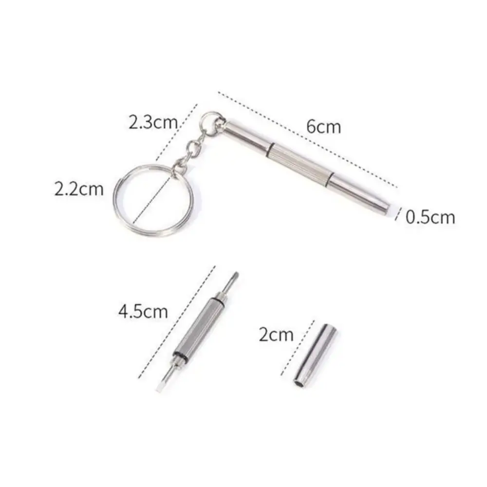 Portable 3 In 1 Screwdriver Multi-functional Stainless Steel Small Screwdriver Precision Mini Tools Screwdriver With Keychain