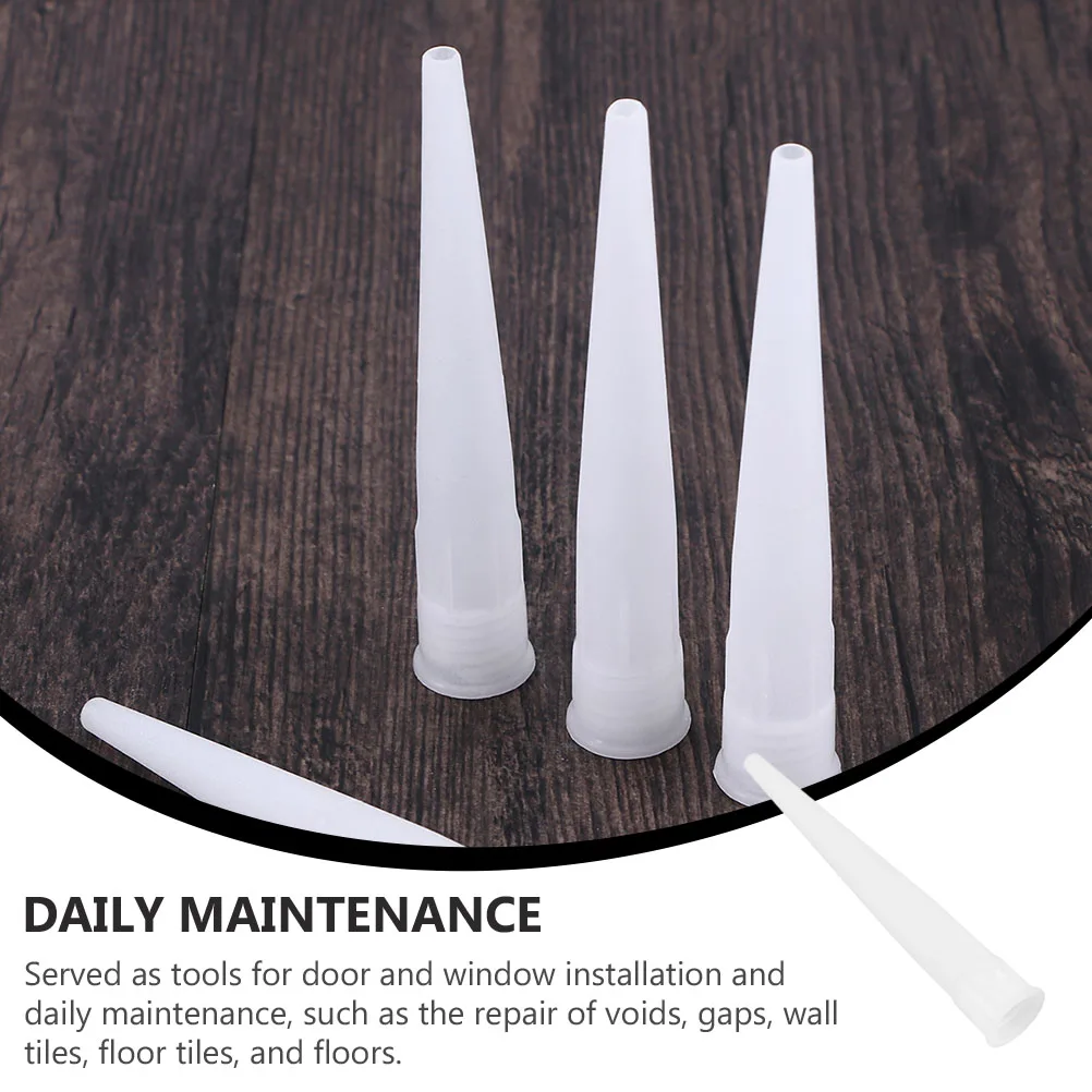

50pcs Glass Glue Nozzle Reusable Plastic Tube Nozzles Leak Proof Caulking Device Accessories Sealant Silicone Caulk Caps Durable