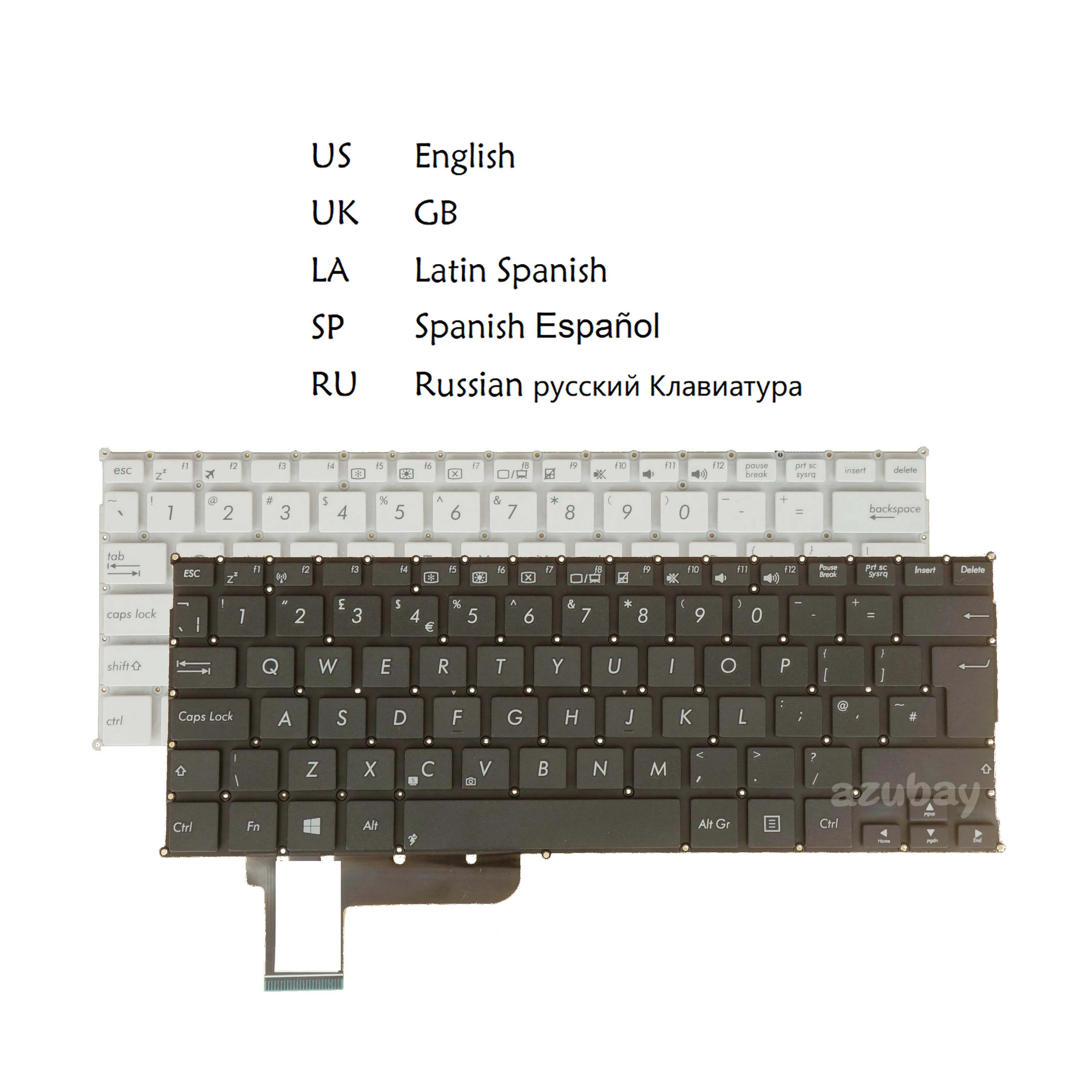 Laptop keyboard For Asus E200H E200HA E205SA F201E F202E J200TA Q200 Q200E R200E R201E R204TA US English UK Russian LA Spanish