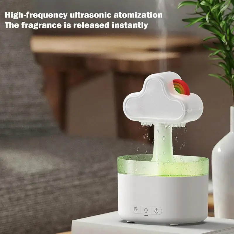 

Cute Desk Humidifier Rain Cloud Rechargeable Humidifier Water Drip Humidifier Home Decoration Cartoon Humidifier For Bedroom