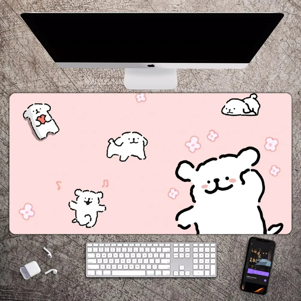 Kawaii Line Dog Mouse Sub Large Gaming, ordinateur, clavier, PC, polymères de souris