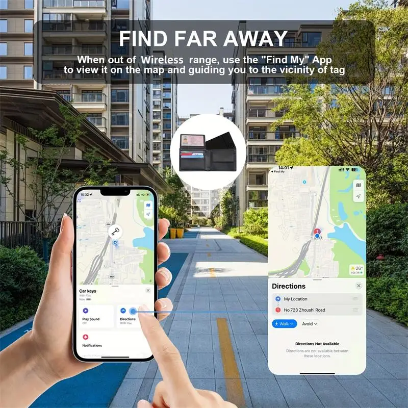Per Apple Smart Card Finder GPS Smart Tag Locator portafoglio Tracker Card Finder Smart Anti-Lost Device Smart Tracker per Iphone
