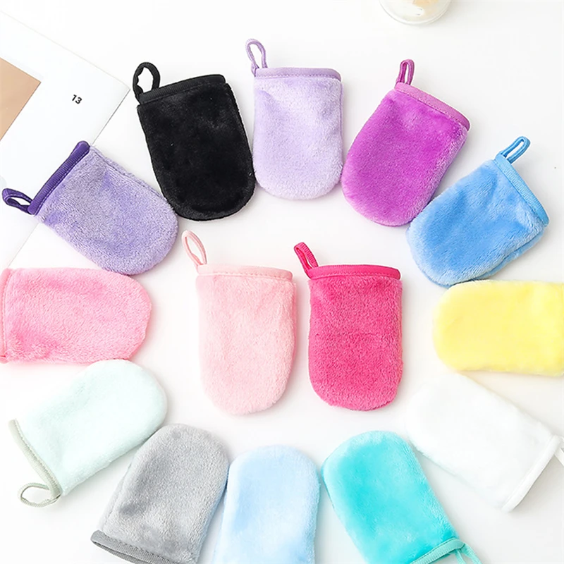 Makeup Remover Cleansing Gloves Reusable Microfiber Face Care Towel  Makeup removal glove Cleansing glove